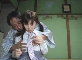 Jav Asian honey sucks stiffy and has boobs touched over uniform