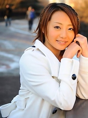 You Shiraishi poses outdoor in coat