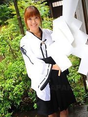 Cute Yuuno Hoshi poses for camera