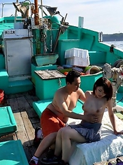 Miki Uemura and Hinata Serina sexy boat trip