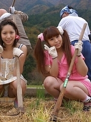 Nagisa, Hana, Maria are farmer girls ready