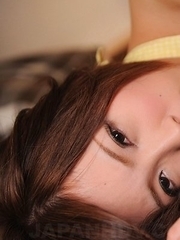 Kaede Oshiro with tied hands shows hot ass