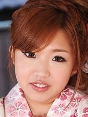 Risa Shimizu takes kimono off and shows her very appetizing body.