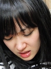 Slutty Risa Kurokawa is fucked in mouth and twat next to her hubby.