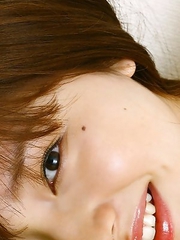 Saori Shiina in sexy lingerie jumps and plays in her bed