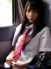 Ruka Kanae shows nude juicy tits and touches over panty