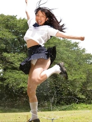 Tomoe Yamanaka babe is playful and shows hot ass in the classroom