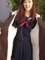 Teen Kana Yuuki is schoolgirl with nice face and slender figure