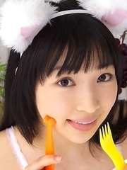 Kotone Moriyama is sexy and with mood for playing kitten