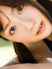 Anna Nakagawa touches pussy in bath suit of the pool bars